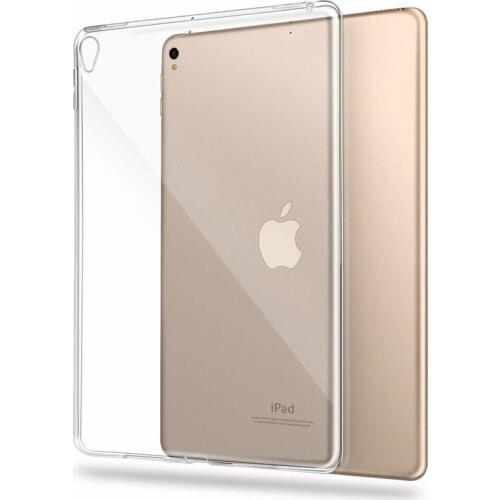 New For iPad Pro 10.5 Case 360 Full Protective Soft TPU Cover For iPad 10.5"2017 Clear Back Cases Slim Silicon Case A1701 Glass
