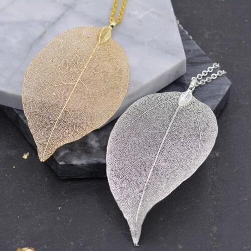 Leaf skeleton pendant necklace, stainless steel jewelry, natural inspired jewelry, natural jewelry, jewelry gifts