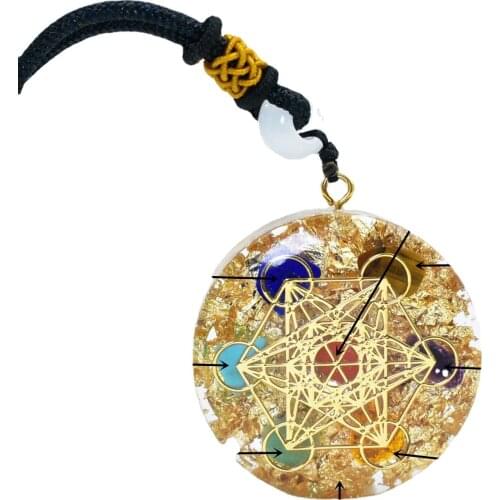 EBUTY Orgonite Pendants Energy Necklace Meditation Jewelry 7 Chakra Luck Pendant For Women Men