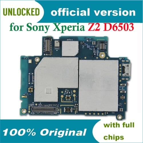 Complete Logic Boards for Sony Xperia Z2 L50W D6503 Motherboard,100% Original unlocked for Sony Z2 D6503 Mainboard,Free Shipping