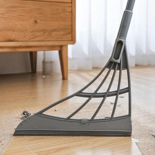 Rubber Broom Hair Lint Removal Device Telescopic Bristles Magic Clean Sweeper Squeegee Bristle Long Push Broom Home Cleaning