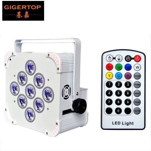 TIPTOP Stage Lighting New 9x18W RGBWA UV Battery Wireless IRC Led Par Cans DMX 6/10CH Infrared Controller LED Screen 6in1 Color