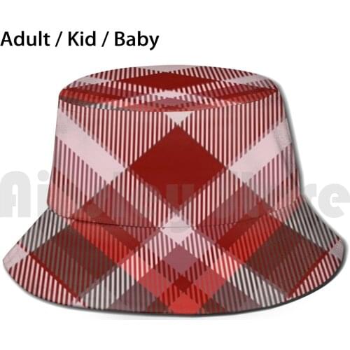 Tartan Scotland Bucket Hat Adult kid baby Beach Sun Hats Tartan Scottish Outlander Black Scotland Clan Red Sassenach Scot