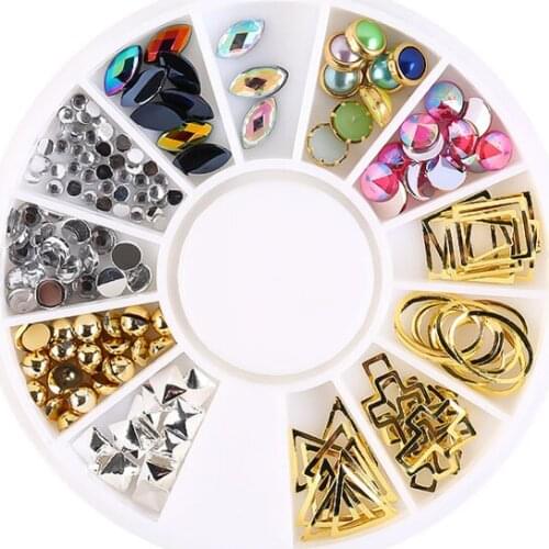 Swarovsky 1440Pcs Multi-size Pearl Rivets Rhinestones Mixed Nail Stickers And Rhinestone Accessories