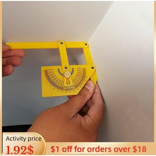 Precise Protractor and Angle Finder Woodworking Measurement Tools 0° to 180° for Measure Inner/Outer Angle Plastic Protractor
