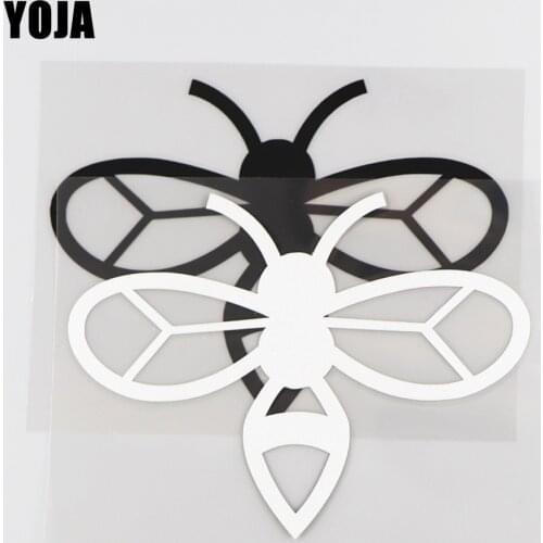 YOJA 12.5×9.4CM Lovely Bee Cartoon Vinyl Decal Animals Car Stickers Pattern Black/Silve0r 19C-0146