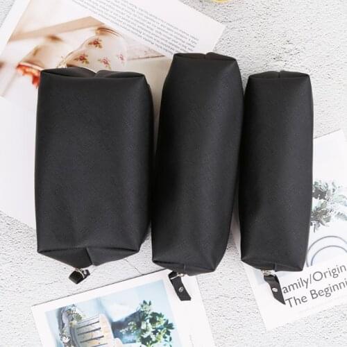 Large Capacity Leather Makeup Bag Case Pen Pencil Pouch Stationery Box Purse New