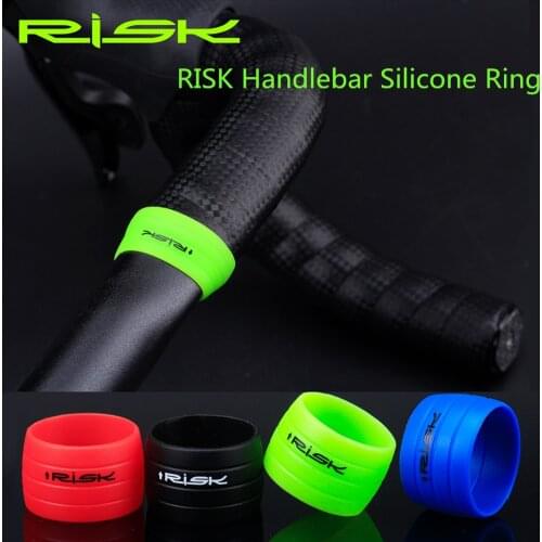 1 Pair RISK Road Bike Handlebar Tape Plugs Silicone Bicycle Bar Fixed Ring Handlebar end Bar Tape Fixed Ring Waterproof Wear