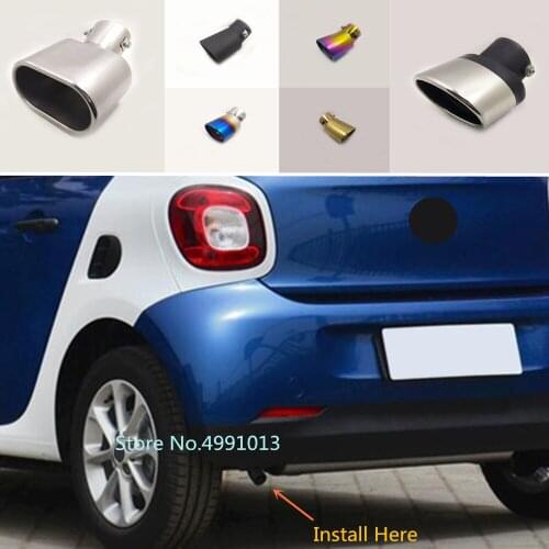 For Benz smart forfour 2016 2017 2018 Car cover muffler exterior back end pipe dedicate exhaust tip tail outlet ornament 1pcs