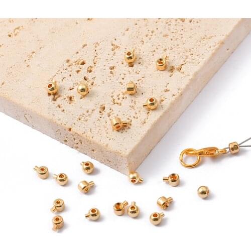 18K Gold 2Pc 3.2mm Wax Fish Line Connector Hooks Connectors Copper Clasps Leather rope Bracelet Necklace make DIY Jewelry Making