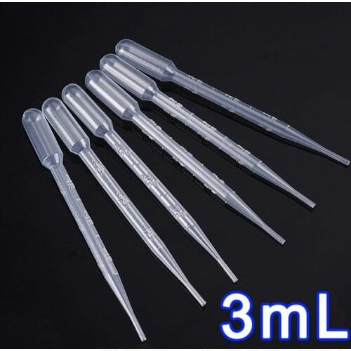 3ML Disposable Pipette Plastic Dropper Graduated Container Lab Experiment Supplies Laboratory Pipettes