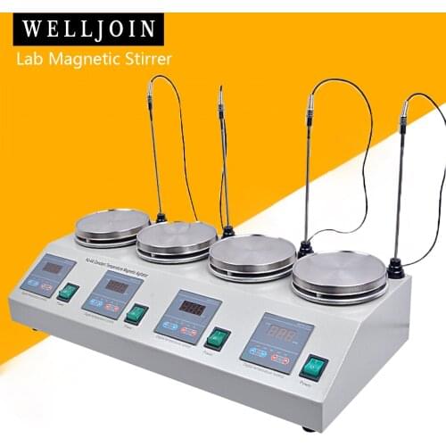 4 heads multi unit Digital display thermostatic Lab magnetic stirrer mixer hotplate blending mixing stirring machine agitator