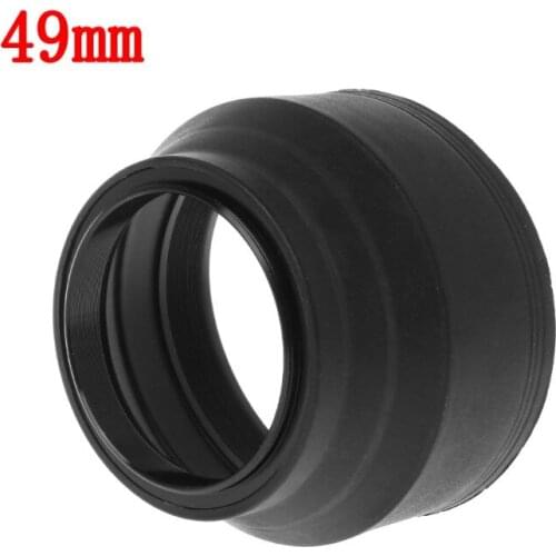 Lens Hood Rubber Collapsible Wide-Angle 3 Stage 49mm Camera Accessories Replacement Part