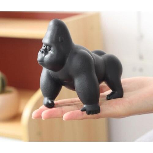 Africa / Tea play / gorilla zisha carved tea play tea decor set toys tea pet monkey status toys Purple sand black-pottery King K