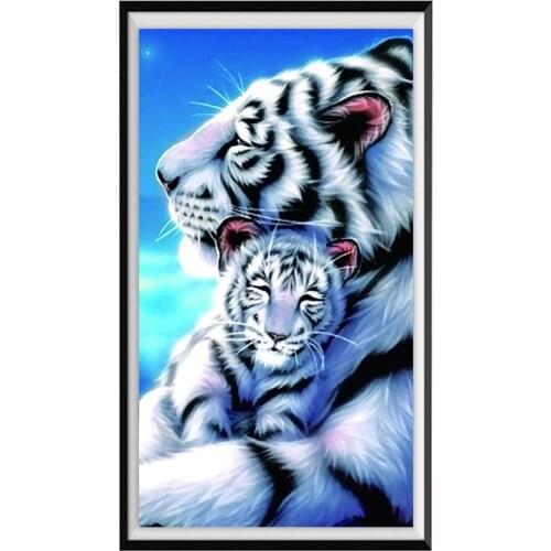 5D DIY Diamond Painting Tiger Scenery Diamond Embroidery Landscape Cross Stitch Wall Painting Love Gift