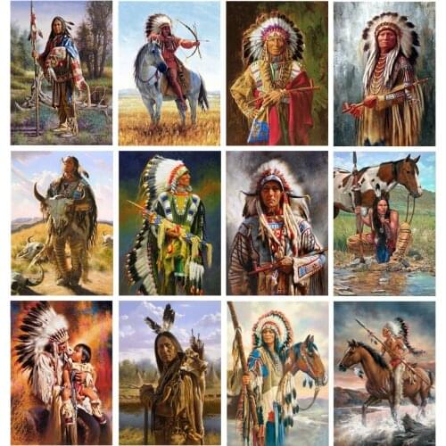 Diamond Painting Original Indian Old Man Mosaic Cross-stitch Square Drill Round Drill Home Decorative Picture Hanging Painting