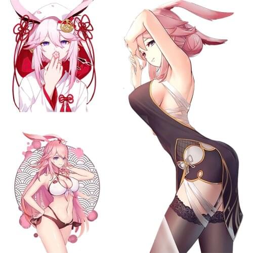 Three Ratels CA71 Honkai Impact 3rd Yae Sakura Anime Sticker For Vehicle Fuel Tank Cover Car laptop Decor Sticker Kid Toy Decal