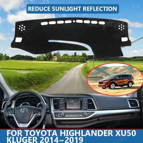 Anti-Slip Anti-UV Mat Dashboard Cover Pad Dashmat Protect Carpet for Toyota Highlander XU50 Kluger 2014~2019 Accessories