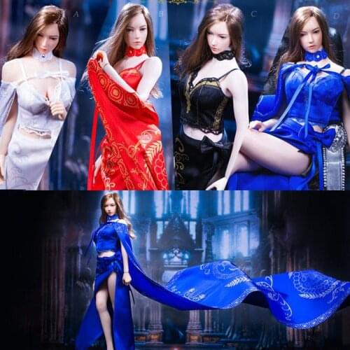 ATX050 1/6 Scale 4 Color Queen Style Retro Dress Cloak Suit Clothes Model For 12'' Action Figure Body DIY Accessories