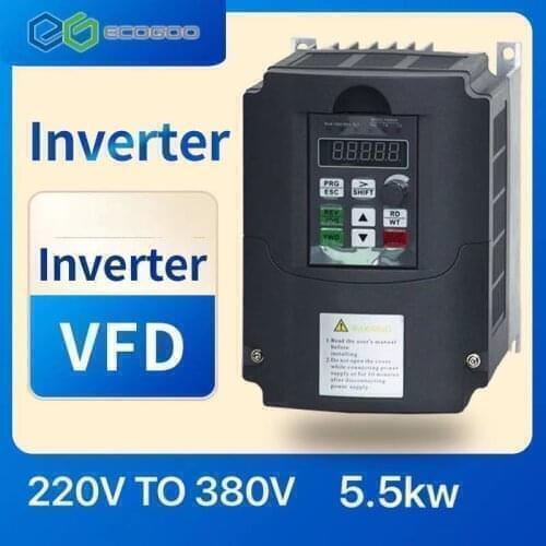 VFD 4KW 5.5KW V/F Inverter 220V Single-Phase Input to 380V 3-Phase Output Frequency Converter
