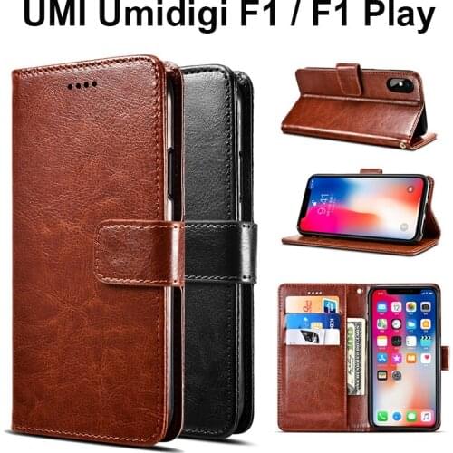 For Umidigi F1 Case Cover Business Flip Silicone Leather Wallet Case For UMI Umidigi F1 Play Cover Bag With Card Holder 6.3 inch