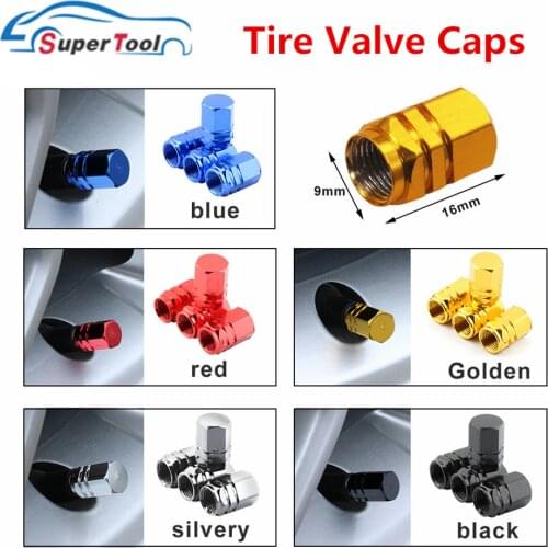 4pcs Aluminum Car Tire Valve Caps Theftproof Car Wheel Tires Valves Tyre Stem Air Caps Car Tire Valve Caps Airtight Cover