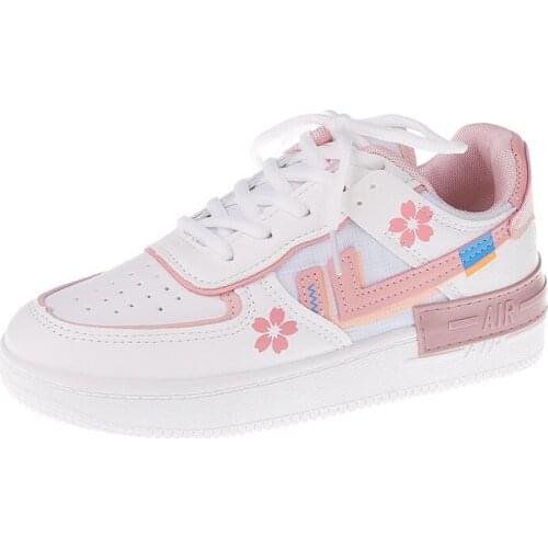 Big Toe Shoes Cherry Lovely Women Sneaker Spring Autumn Sweet Kawaii Small White Shoes Casual Running Vulcanized Sports Shoes
