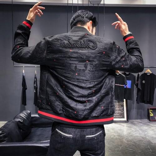 2020 Winter Mens Jacquard Bomber Jacket Men Ropa Casual Chaqueta Invierno Hombre Slim Fit Europe Ceket Mont Erkek