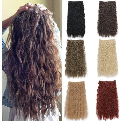 LISI GIRL 5 Clips Synthetic Hair Long Straight Clip In Hair Extensions False Hair Black Hair Pieces for Women