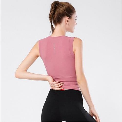Hot Sale 2020 Women Yoga Tank Tops Soft Slim Outdoor Sports Fitness Exercise Push Up Vest Workout Sleeveless Shirt