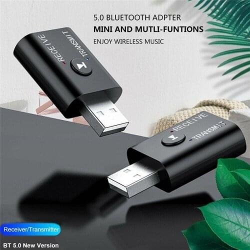 Mini Wireless Bluetooth Receiver Adapter 5.0 Audio Transmitter Stereo Bluetooth Dongle AUX USB 3.5mm For Laptop TV PC Car Kit