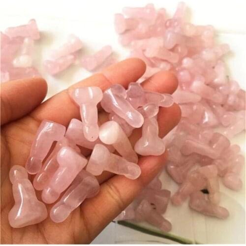 Natural quartz rose crystal stone hand carved female toy handicraft crystal creative accessories