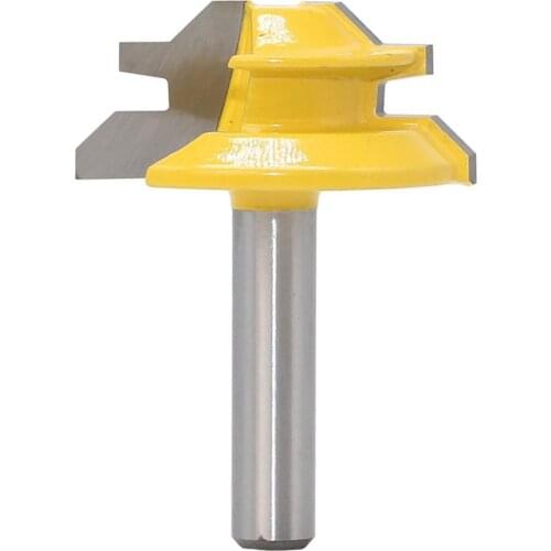 NEW 45 Degree Lock Miter Router Bit 8Inch Shank Woodworking Tenon Milling Cutter Tool Drilling Milling For Wood Carbide Alloy