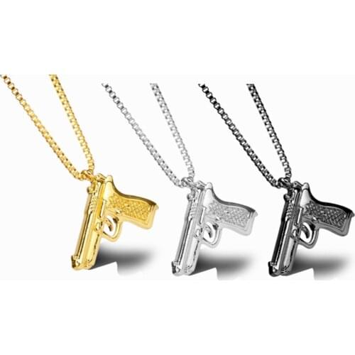 Desert Eagle Pistol Gun Necklace Fashion Jewelry Punk Accessories Necklace for Men Collar Collier