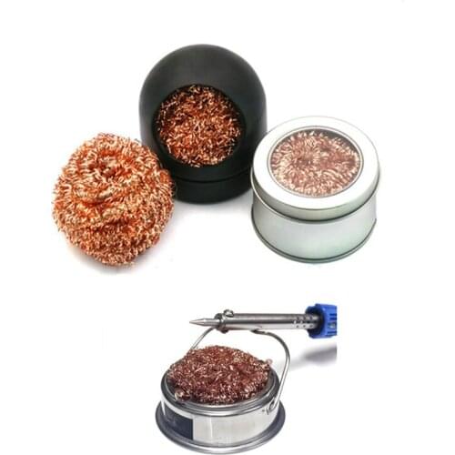Desoldering Soldering Iron Mesh Filter Cleaning Nozzle Tip Copper Wire Ball Clean Ball Dross Box Cleaning Ball