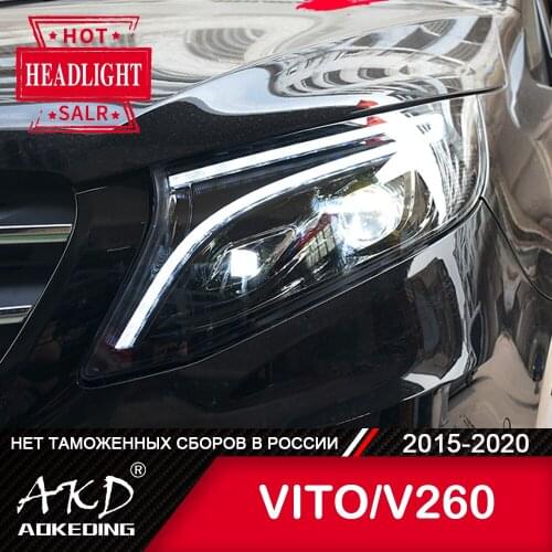 Head Lamp For Car Benz VITO 2013-2020Headlights Fog Lights Daytime Running Lights DRL H7 LED Bi Xenon Bulb Car v260 Accessories