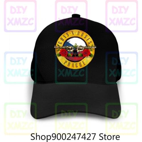 Pop Cotton Hats Baseball Cap Top Crew Neck Mens Guns N Roses Logo Rock T Hats