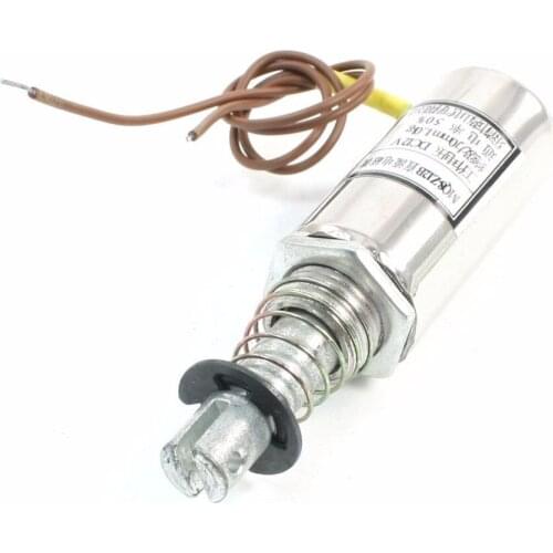 MQ8-Z12B DC 12V 1kg Force Wired Plunger Spring Pull Type Solenoid Electromagnet