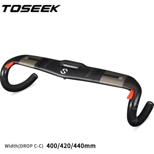TOSEEK Road Bike Full Carbon Handlebar Ultralight UD Matte Road Bend Handlebar 31.8x400/420/440mm Bike Parts Bicycle Accessories