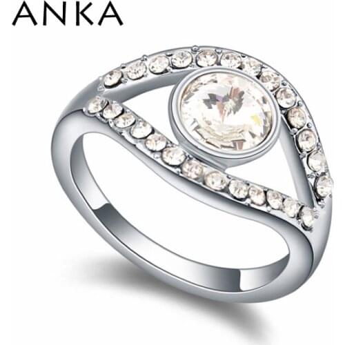 ANKA Special Offer Bands Trendy Women Bezel Setting Rings For 2020 New Luxury Ring Main Stone Crystals from Austria #108146