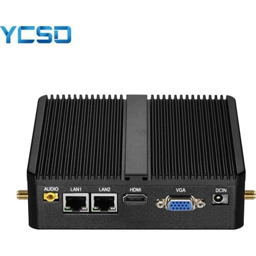 HLY Mini PC Windows 10 Intel Celeron J1900 2*Gigabit Ethernet 2*RS232 4*USB WiFi Linux Fanless Industrial Micro Computer Core i3