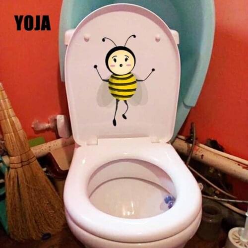 YOJA 15.3X23.1CM Modern Art Living Room Home Decor Wall Sticker Toilet Decal Cartoon Little Bee T5-0913