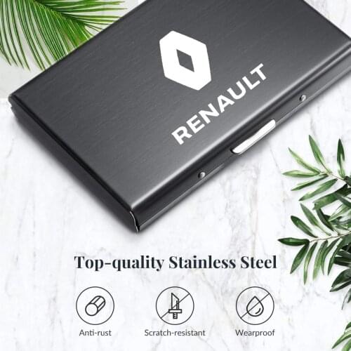 For Renault Captur Duster Megane 2 3 Clio Logan Anti-Scan RFID Aluminum Metal Credit Card Holder Slim Blocking Protection Holder