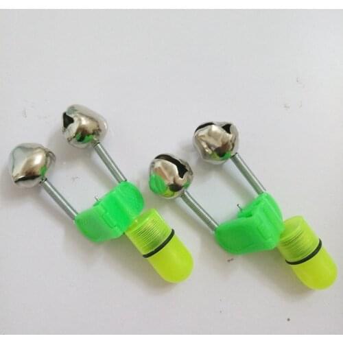 1/10PCS Led Night Fishing Rod Bite Bait Alarm Light Twin Bells Clip Alerter Sea Fishing Practical Tools Fishing Accessories