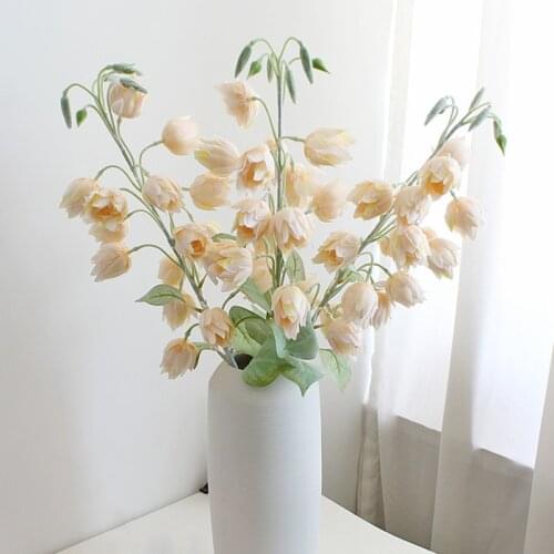 1pc 16 heads Artificial Flowers Branch Campanula Flowers Silk Fake Flowers Wedding Party Home Decoration Floral