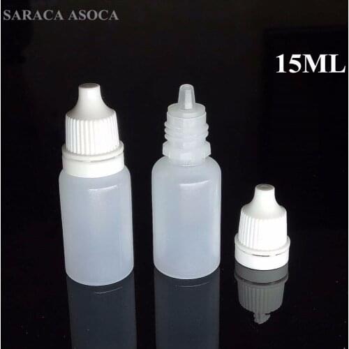 15ml Eye Drop Bottle Small Plastic Empty Bottle Nesse PE white cap transparent essential oil bottle 200pcs/lot