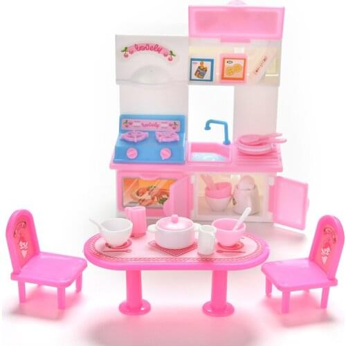 20Pcs/set Hot Sale Creative Kitchenware Dinner Tables Cupboard Sink for Dolls Dolls Accessories Play House Toys Wholesale