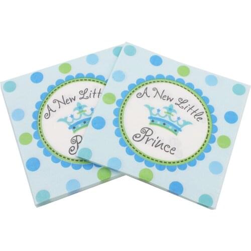 33*33cm 20 pcs/lot Color Printed Napkins A New Little Prince Party Tissue DIY Baby Shower Birthday Party Paper Towel Decoration