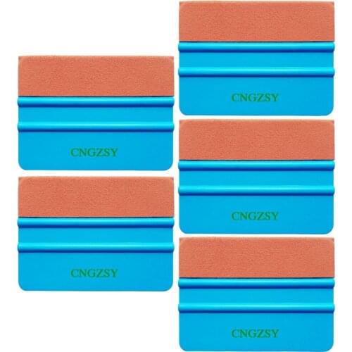 5pcs Car Application Tools Suede Squeegee Blue Plastic Scraper For Window Tint Vinyl Wrapping 5A17