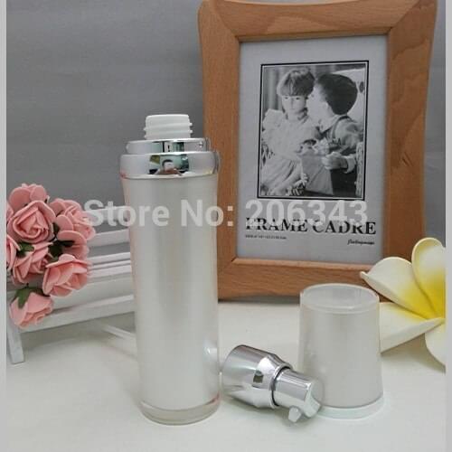 50ml pearl white acrylic barrel type press pump bote, lotion bottle, serum bottle foundation bttte or emulsion bottle